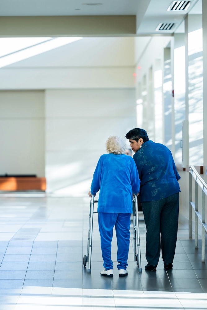 Caregiver in a hallway