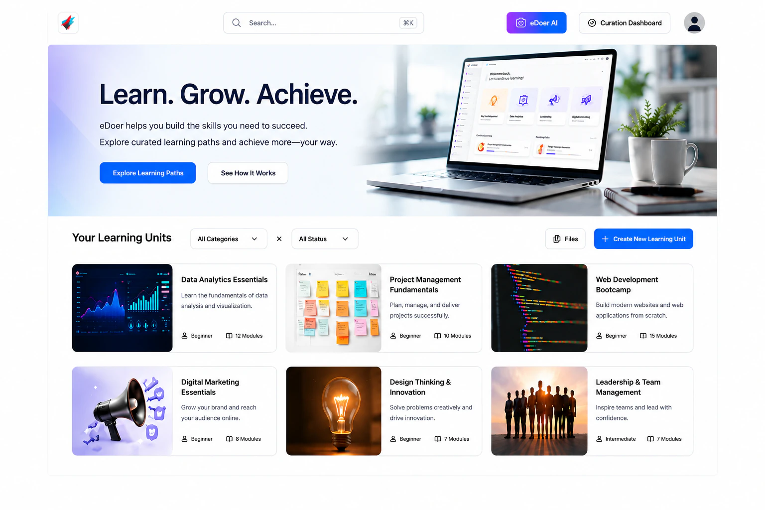 Learning path builder screenshot