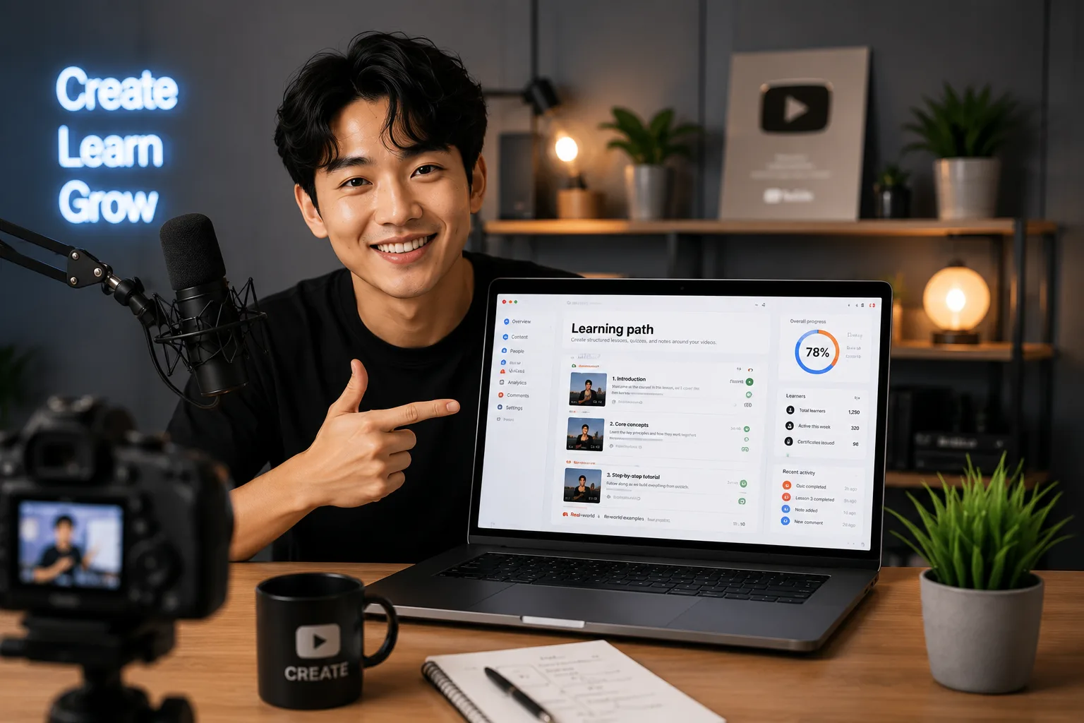 Creator-Dashboard mit Video-Lernanalysen